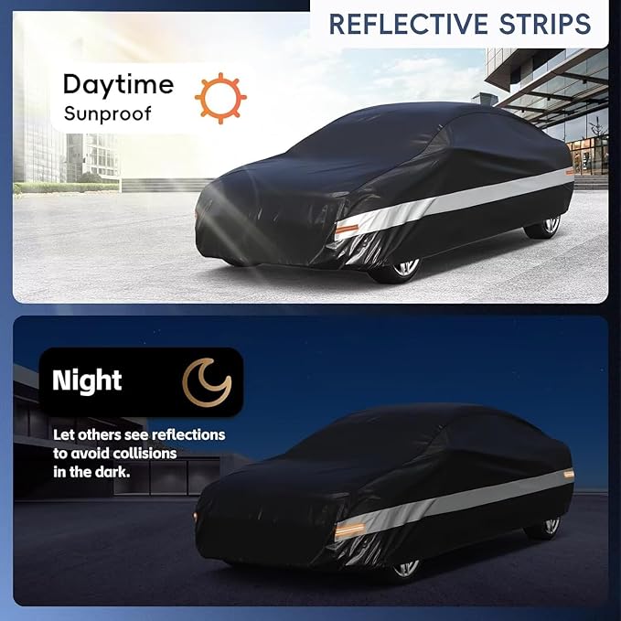 10 Layers Car Cover Custom Fit for Porsche 718, Boxster, Cayman(1996-2025), Waterproof All Weather for Automobiles, Outdoor Full Cover Sun Dust Rain Protection with Cotton. Black