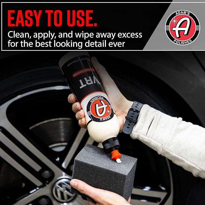 Adam's Silica Infused VRT Tire & Trim Dressing - Durable UV Protection and Water Repellent - Leaves a Crisp Freshly Detailed Look - Dress Tires or Trim Without Worry of Slinging (2-Pack)