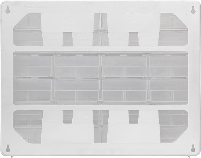Akro-Mils 24-Drawer Plastic Drawer Storage Cabinet for Garage Organization, Bead Organizer, Building Bricks Storage, Teacher Toolbox, Makeup Organizer, 20-Inch W x 6-Inch D x 16-Inch H, 10124 White