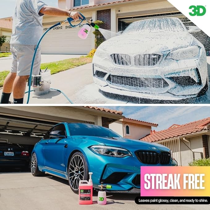 3D Pink Car Soap – 16 oz |pH Neutral Car Wash Soap with High Suds & Cherry Scent | Scratch-Free, High Gloss Shine | Safe on Wax & Sealants | Weekly Car Care