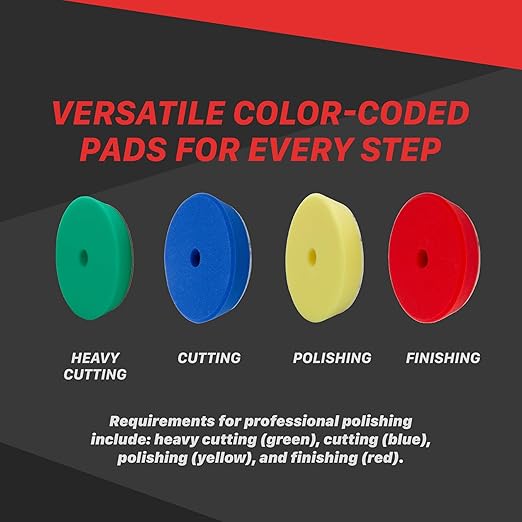 Maxshine 5” Universal High Pro Heavy Cutting Foam Pad – Compatible with DA & Rotary Polishers – Professional Detailing Pad for Aggressive Paint Correction – Washable & Reusable – Hook & Loop Backing