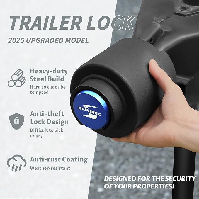Upgraded Trailer Lock, Fits 2-5/16 Inch Coupler Heavy Duty Anti-Theft Trailer Hitch Lock, Accessories for RV/Boat/Trailer