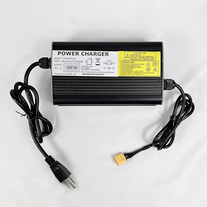 YZPOWER Charger Output 84V 4A Charger XT60 Connector for Health Care 72V Lithium Battery Pack