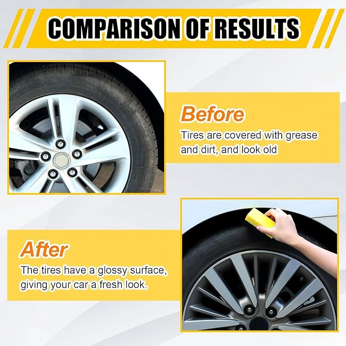 Frienda 12 Pieces Tire Applicator Pads car Wax tire Dressing Shine Color Polishing Sponge Wax Buffing Applicator Pads Cleaning Sponges for Car Glass, Painted Steel, Porcelain and More(Yellow)