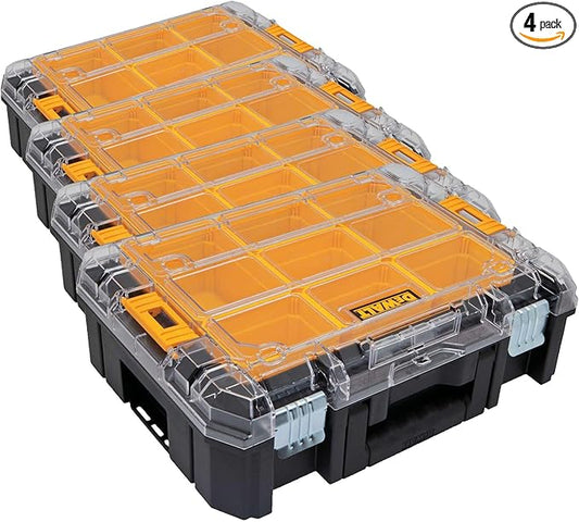 DEWALT TSTAK Tool Organizer,Small Parts and Screw Organizer Tool Box with Removable Compartments,(DWST17805),(Pack of 4)