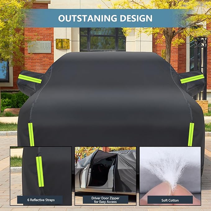 Car Cover Compatible with for Ford Mustang/Shelby 1965-2025, Waterproof All Weather for Automobiles, Outdoor Full Cover Rain Sun UV Protection, Black