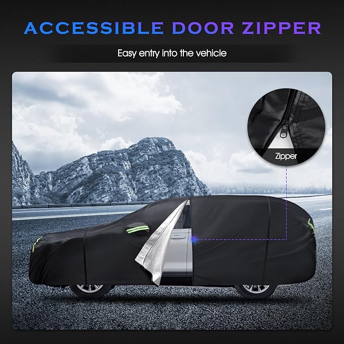 Car Cover Custom Fit for Honda CRV 1997-2025,Toyota RAV4 1996-2025, 6 Layers Truck Cover Waterproof All Weather for Automobiles,Outdoor Full Exterior Cover,Rain, Sun, Wind Protection,Black