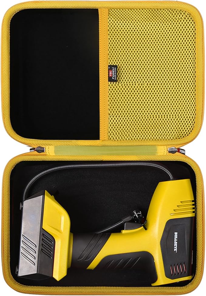 FBLFOBELI Hard Storage Carrying Case for Bullseye Pro/for KeenPower Digital Tire Inflator, Case Only (Yellow)