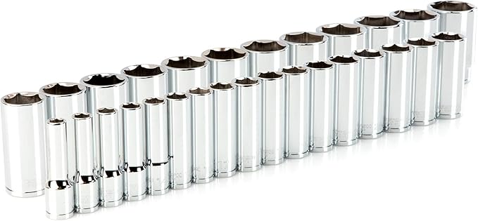 TEKTON 1/2 Inch Drive Deep 6-Point Socket Set, 29-Piece (10-38 mm) | SHD92014