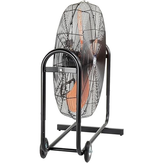 Global Industrial 36" Portable Tilt Blower Drum Fan, Direct Drive, 13,300 CFM, 2/3 HP, 2 Speeds, 120V, Mobile Drum Fan for Warehouses, Loading Docks, Garages