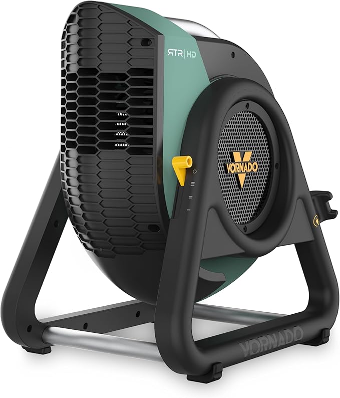 Vornado RTR Heavy Duty Air Circulator, 3-Speed, High Velocity Blower Fan with 270° Tilt, IP54 Motor, 8 ft Cord, High Impact Case, Air Mover for Floor Drying and Ventilation
