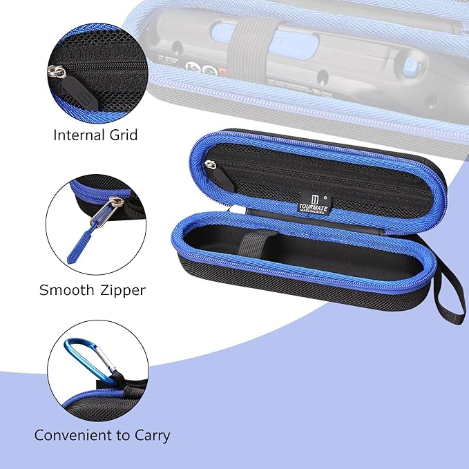 Tourmate Hard Storage Case for 7350-5 Cordless Rotary Tool - Travel Case for Tarlido/GOXAWEE/Saker/Cordless Rotary Tool Kit(Only Box)（Black & Blue）