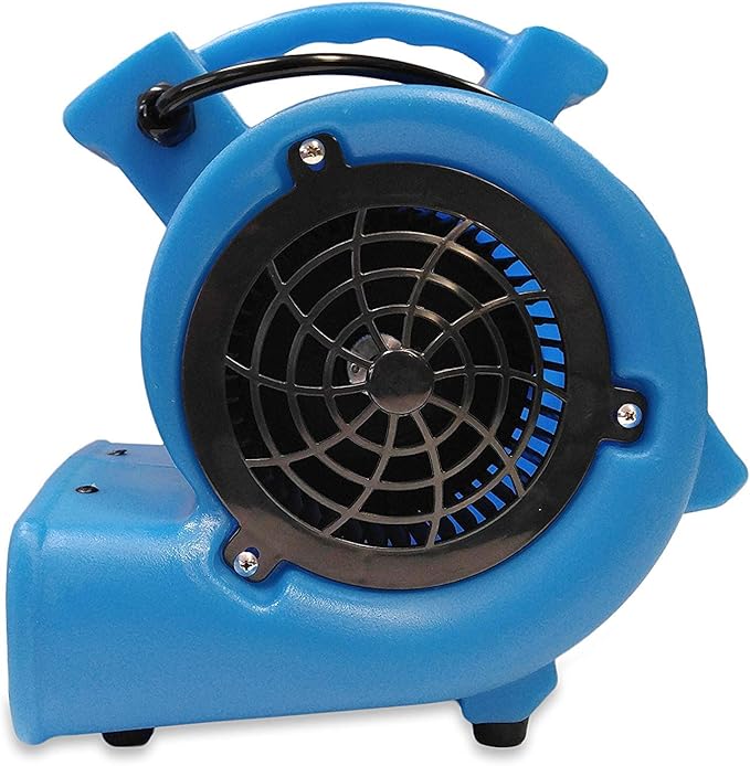 BlueDri Mini Storm 1/12 HP Mini Air Mover Carpet Dryer Floor Squirrel Cage Blower Fan for Home Floors and Carpets, Blue (SA-MI-BL)