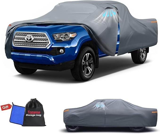 2026 Upgrade Truck Cover Waterproof All Weater, Heavy Duty Outdoor Pickup Truck Cover for Tacoma, Tundra, Titan, F-150, RAM 1500, Silverado 1500, Sierra 1500 etc. Length up to 228 inches.