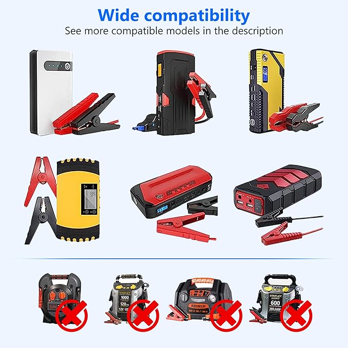 Car Jump Starter Charger - 15V 1A Power Supply Adapter with Charging Cable for Peak 450A-1000A Auto Battery Boosters, Compatible with Beatit, Tacklife, Gooloo & More Portable Jump Starters