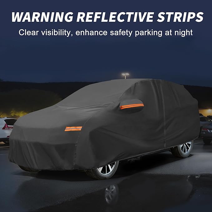 X AUTOHAUX Car Cover Outdoor Waterproof Sun Rain Snow Hail Protection with Left Side Door Zipper 210D-PU for Kia Sorento