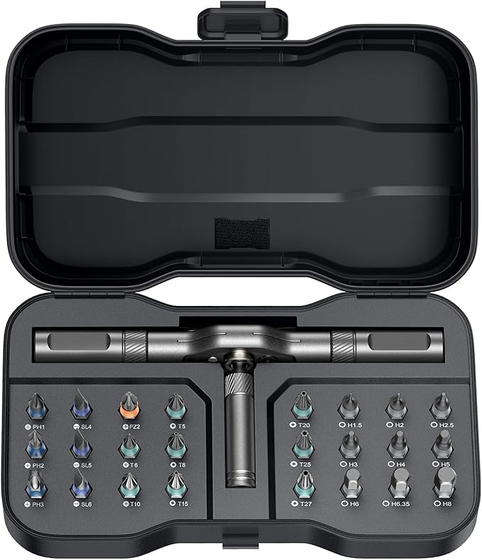 24 in 1 Magnetic Screwdriver Set, Ratchet Screwdriver Set Magnetic, DIY Ratchet Handle Detachable Versatile Toolkit for PC, Furniture, Bicycle