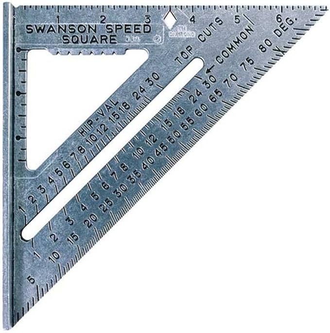 Estwing 18" Pry Bar & Swanson 7" Speed Square with Rafter & Angle Markings