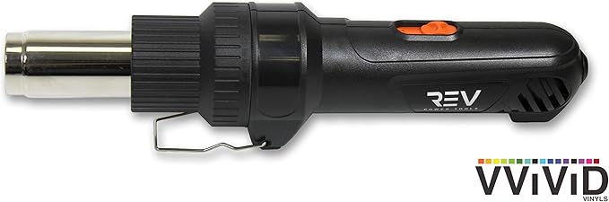 VViViD REV Professional Grade Inline Design Handheld Heat Gun for Automotive Vinyl Wrap (Heat Gun with Grey Nylon Utility Gloves)