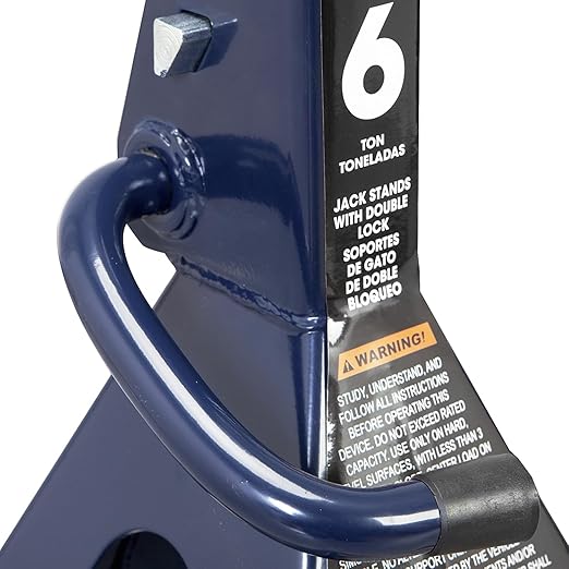 Big RED Jack Stands 6 Ton with Double Locking, 14.2-23.8 inch Adjustable Height for Lifting Cars, SUV, Van, 12000 lb Capacity, 1 Pair