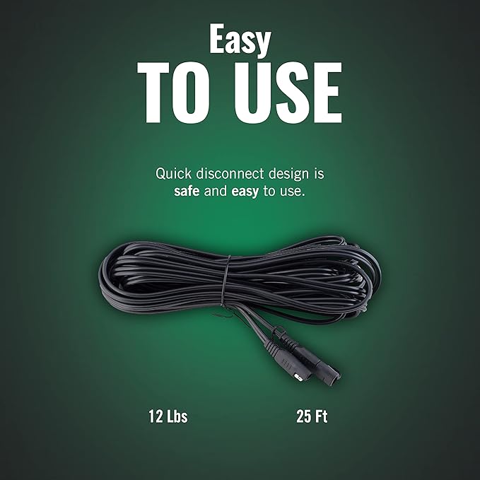 Battery Tender 25 Foot Extension SAE Cable 4 Pack - Designed for Use with Battery Tender Chargers - Quick Connect Plugs for Easy Connection to Motorcycle, Cars, ATVs and More - 081-0148-25-BG4