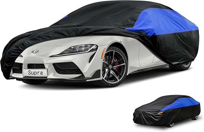 Toyota Car Cover Custom Fit Toyota Supra (2019-2023) Waterproof All Weather, Lightweight Full Exterior Cover for Automobiles Outdoor Sun UV Rain Dust Snow Wind Protection.