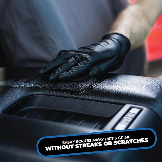The Rag Company - Interior Scrubber - Soft Microfiber Pad Safe for All Automotive Interior Surfaces; Deep Cleaning with Scratchless and Streak-Free Finish - 4 Pk