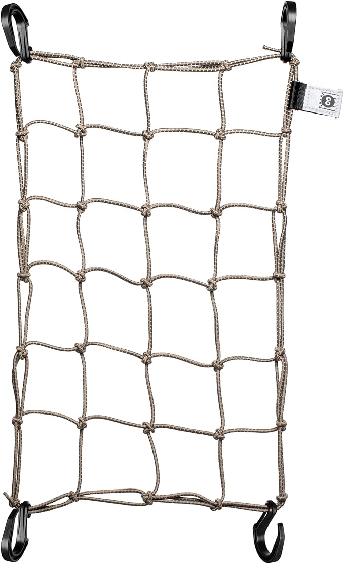 Portland Design Works Cargo Web - Reflective Cargo Netting for Bike Storage, Expandable Bungee Net with Hooks, Bicycle Accessories