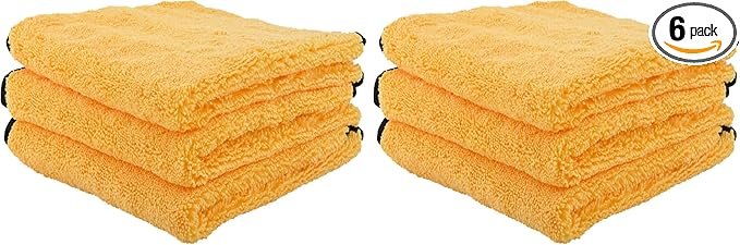 Chemical Guys Professional Grade Premium Microfiber Towels for Cars,Gold,16" x 16",Ultra-Soft and Scratch-Free Car Detailing Cloths for Trucks,Motorcycles,and More,(Pack of 6)