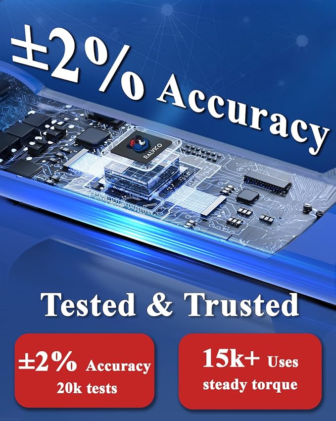 1/2 Digital Torque Wrench (12.54-250.7 Ft. Lb/ 17-340 N.m) ±2% Accuracy with Track Mode Torque Wrench Digital with Vibration, Buzzer and LED Alert for Car,Motorcycle Repair, DIY
