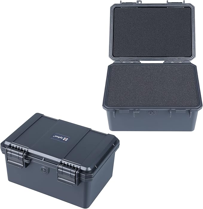Lykus HC-1830 Mini Hard Case Dry Box with Foam Insert, Interior Size 7.1x4.7x3.7 in, IP66 Splash-Proof, Suitable for Cellphones, Tools, Small Devices and More