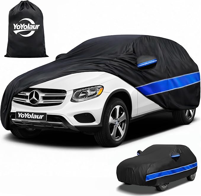 Car Cover Compatible with Mercedes-Benz GLC,10-Layer Car Cover Waterproof All Weather,Full Exterior Cover with Cotton Lining,Sun Rain UV Dust Snow Protection with Door Zipper,Fit for 2016-2025