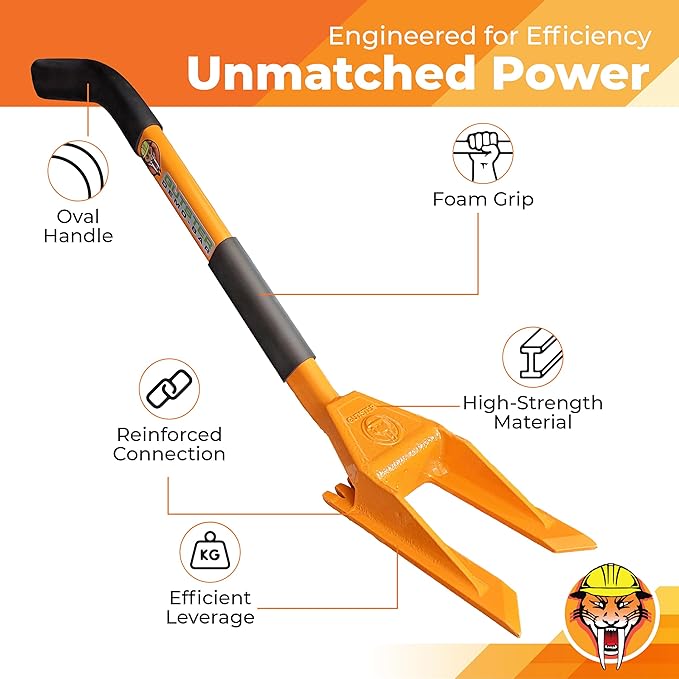 30” Demolition Pry Bar & Crowbar – Oval Handle Wrecking Bar for Ceiling & Wall Demo – Heavy Duty Nail Puller Tool for Contractors, Firefighters & Home Renovations