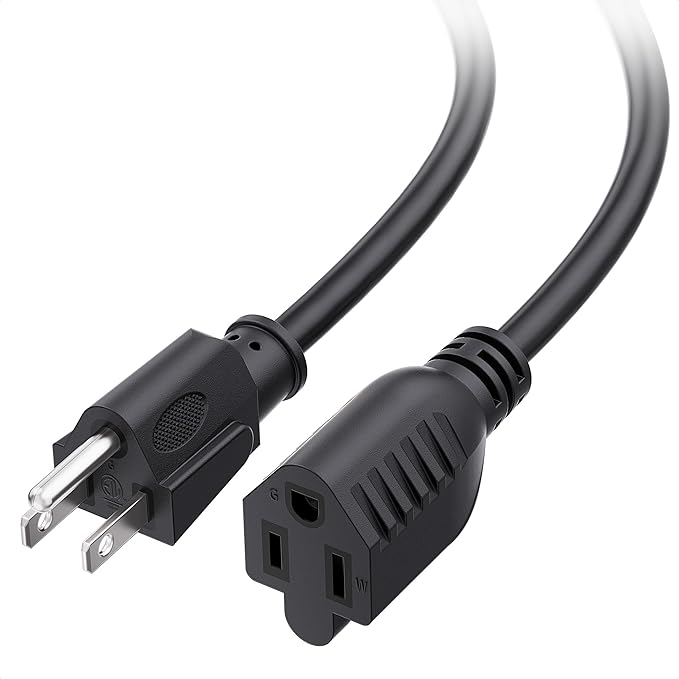 [ETL Listed] Cable Matters 16 AWG Heavy Duty 13A Long Power Extension Cord - 35ft, 3 Prong Power Cord Extension, NEMA 5-15P to NEMA 5-15R, Black
