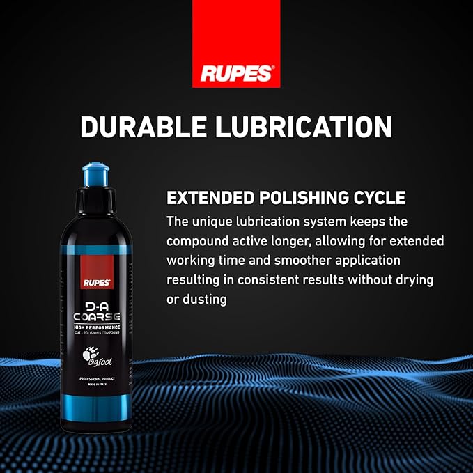 RUPES 9.DACOARSE250 Pack of 6 Blue 250 ml D-A Coarse High Performance Cut Polishing Compounds for Car Detailing & Removing Scratches | Moderate to Severe Defect Removal | Reduces Oxidation