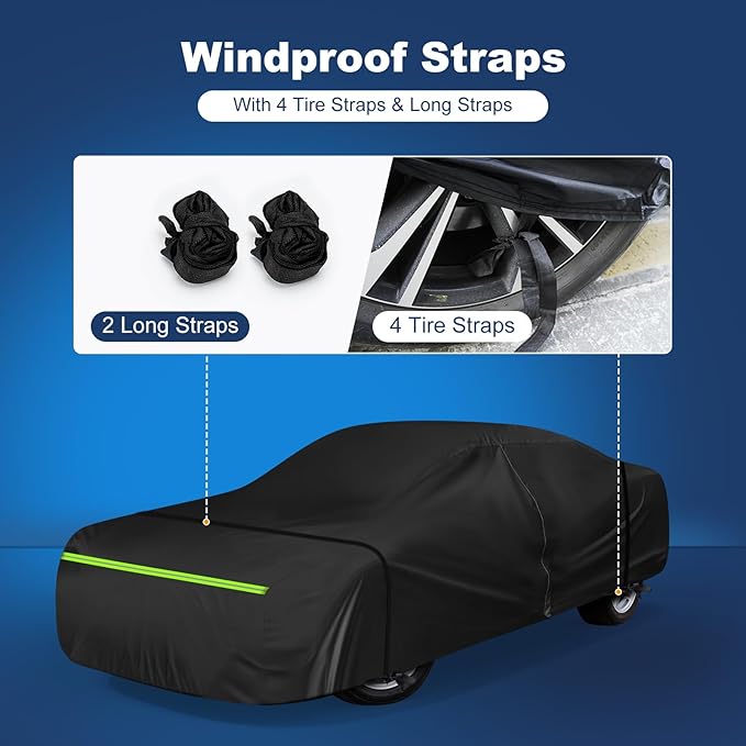 QUNSUNUS Car Cover for Nissan 260Z/280Z/280ZX/300ZX 1974-1996, Waterproof 300ZX Car Covers with Cotton Lining, All Weather Cover with Straps and Zipper