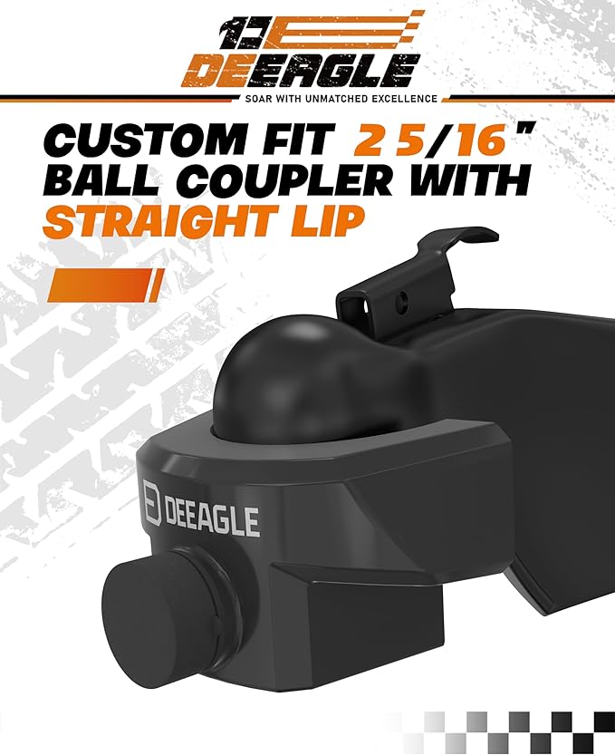DEEAGLE Heavy Duty Trailer Coupler Lock, RV Trailer Locks Fits 2-5/16” Couplers, Anti-Theft Ball Hitch Lock, Black