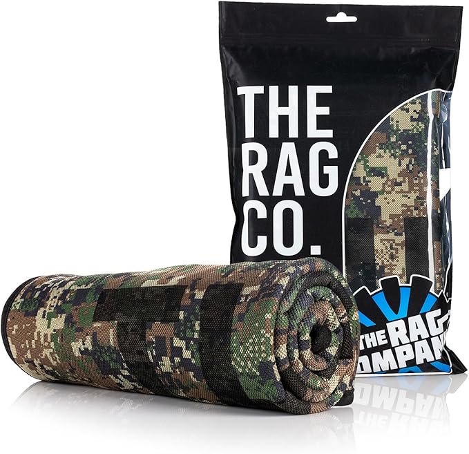 The Rag Company - Slim Dryer Towel - Special Edition Digital Woodland Camo - Ultra-Absorbent Korean Microfiber, Suede Edge, Car Drying Towel, 25" x 35" Camo