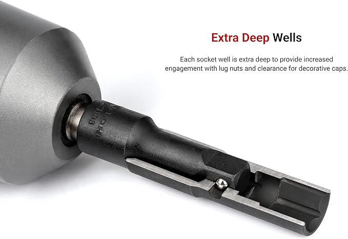 TEKTON 1/2 Inch Drive Deep Thin Wall Impact Flip Socket Set with Case (6-Piece) | SIF92400