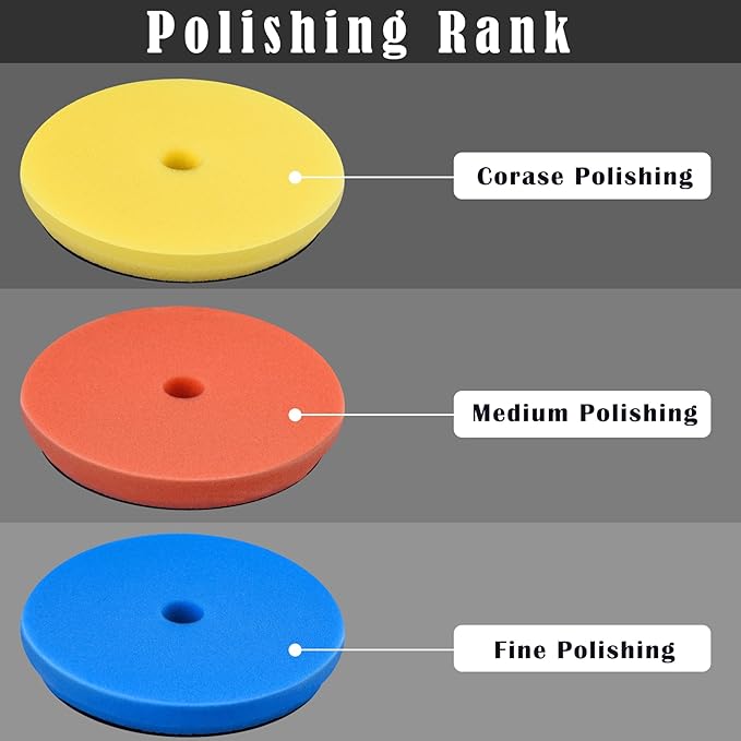 SIQUK 4 Pieces Buffing Polishing Pads 5 Inch Orbital Buffer Pads Hook and Loop Buffing Pads Polisher Pads Car Buffing Foam Pad for Compounding, Polishing and Waxing