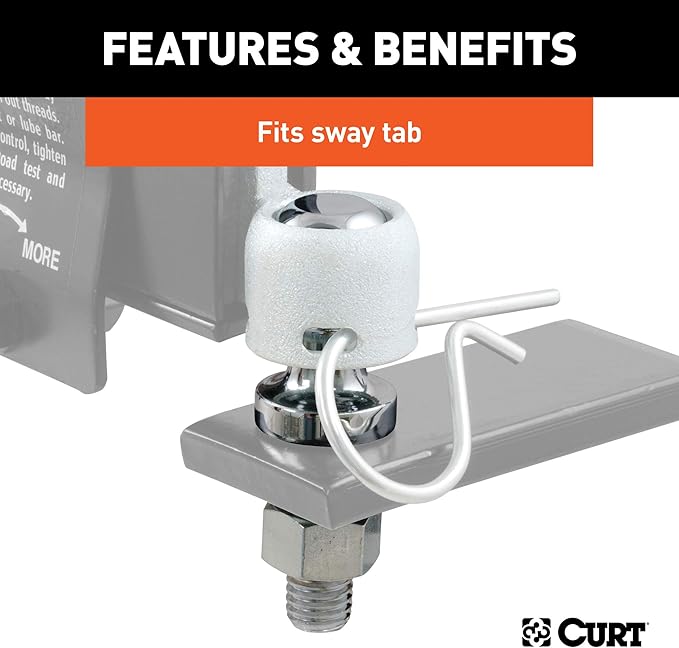 CURT 40093 Replacement Trailer Sway Control Ball, 1-1/4-Inch Diameter, 5/8 x 1-3/4-In Shank