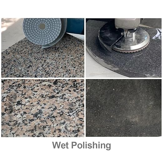 SHDIATOOL Diameter 4 - Inch/100mm Diamond Polishing Pads Wet Set of 8Pcs Plus an 5/8"-11 Aluminum Backer for Marble Granite Stone Countertop Quartz Stone Sanding Disc for Grinder, Polisher