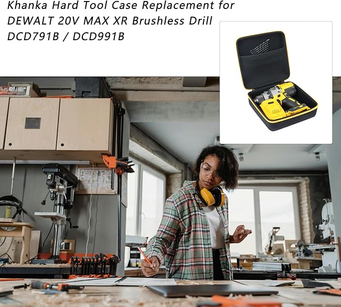 khanka Hard Tool Case Replacement for DEWALT 20V MAX XR Brushless Drill/Driver DCD791B / DCD991B
