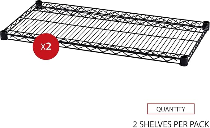 Alera ALE Industrial Wire Shelving Extra Wire Shelves, 36w x 18d, Black (Case of 2 Shelves)