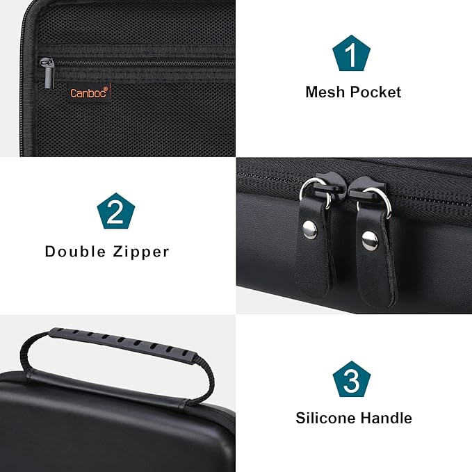 Canboc Carrying Case for Halo Bolt 58830/57720/44400/ACDC Max 55500 mWh Portable Car Jump Starter, Phone Laptop Charger Power Bank Holder for Jumper Cable, AC Wall Charger, Black