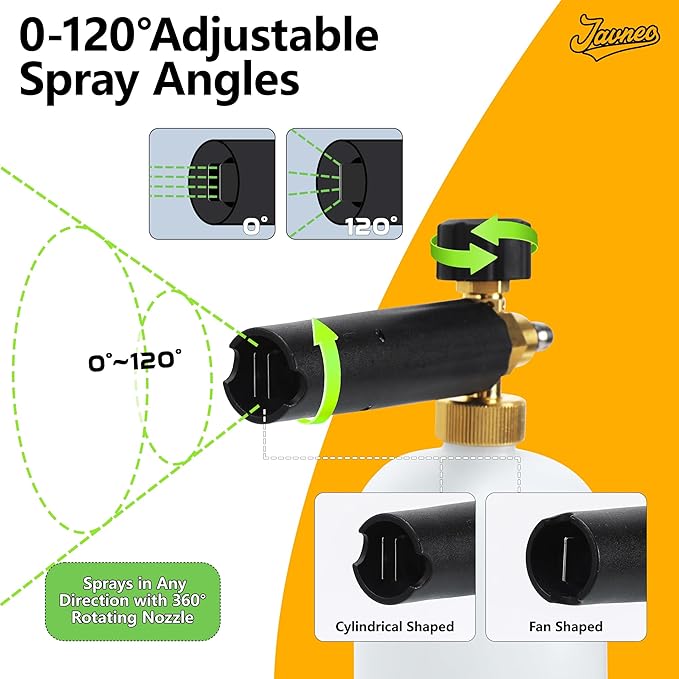 Foam Cannon for Pressure Washer Gun Kit with Dual Connector Accessory, Car Wash Foam Gun with 5 Nozzle Tips, Compatible with M22-14mm and M22-15mm Fittings