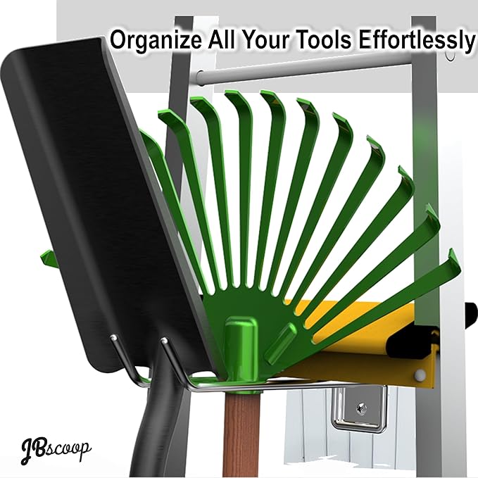 JBscoop Stainless Steel 304 Garage Hooks, Heavy Duty Organizer & Wall Mount Hanger Rack for Tools, Equipment, and More, Rust-Resistant & Durable