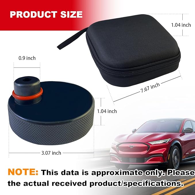 4PCS Jack Pads for Mach-E, Compatible with Ford Mustang Mach E 2021-2025, Rubber Pinch Weld Jack Pad Adapter, Lift & Jack Stand Support with Non-Slip Design & Storage Bag