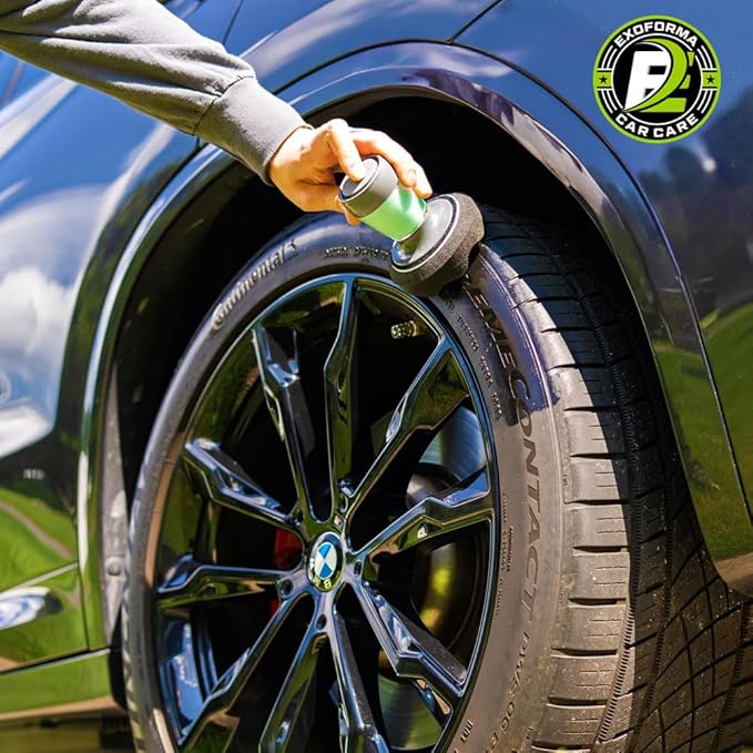 ExoForma Flow Tire Shine Applicator | Reusable Car & Truck Tire Dressing Applicator for No-Drip, Streak-Free Shine | Works with All Tire Shine & Gels | Professional Car Detailing Tool