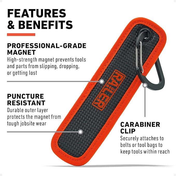 Railer Magnetic Tool Mat for Mechanics & Magnetic Pad for Tools – Flexible Magnet Mat & Magnetic Tool Pad. Heavy Duty Magnetic Work Mat. Non-Slip Magnetic Mats & Pads for Auto Repair